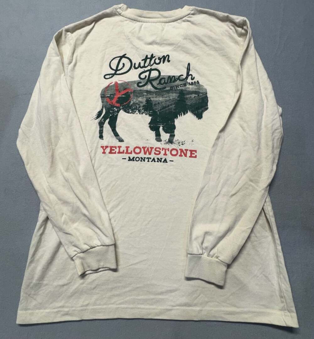 Yellowstone Dutton Ranch Bison Long Sleeve Graphic Tee Large